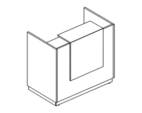 Стойка ресепшн прямая (полка высокая) 125x73x115 A4 images