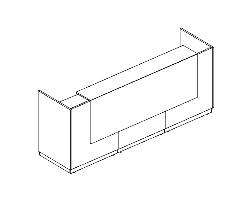 Стойка ресепшн прямая (полка высокая) 275x73x115 A4