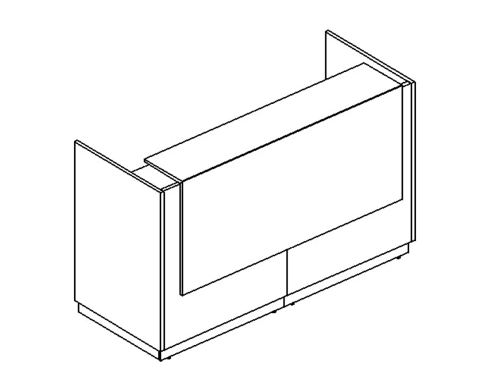 Стойка ресепшн прямая (полка высокая) с подсветкой 185x73x115 A4