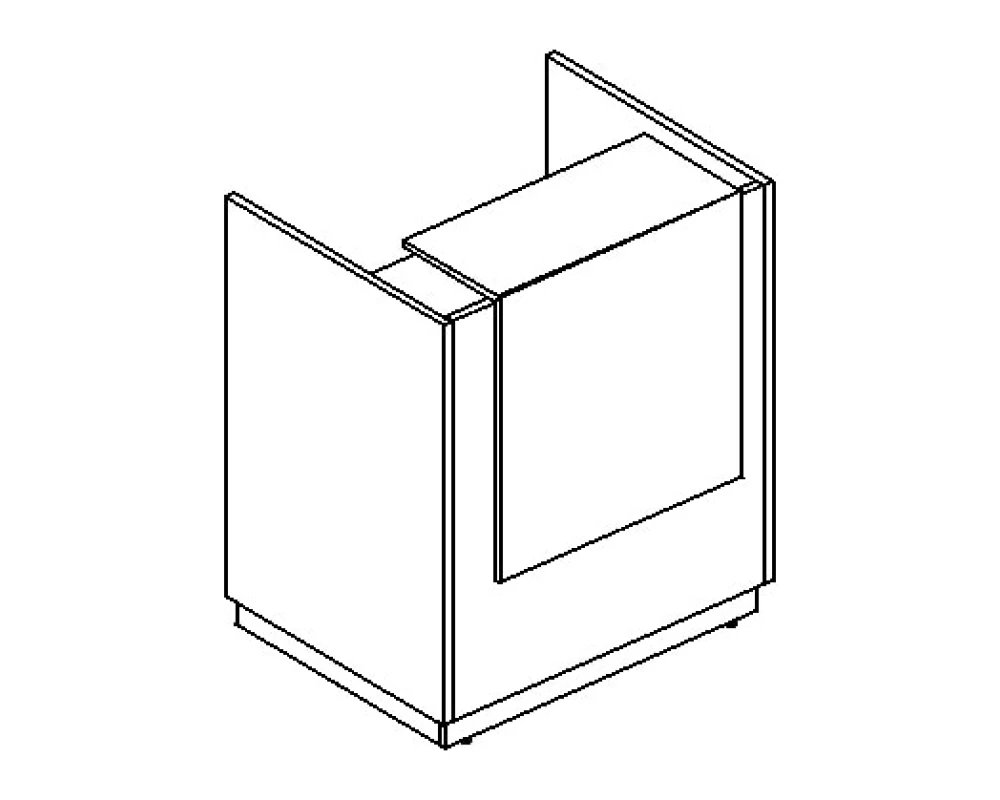 Стойка ресепшн прямая (полка высокая) с подсветкой 95x73x115 A4