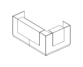 Стойка ресепшн угловая левая (полки высокие) A4 images