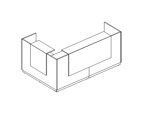 Стойка ресепшн угловая правая (полки высокие) A4 images