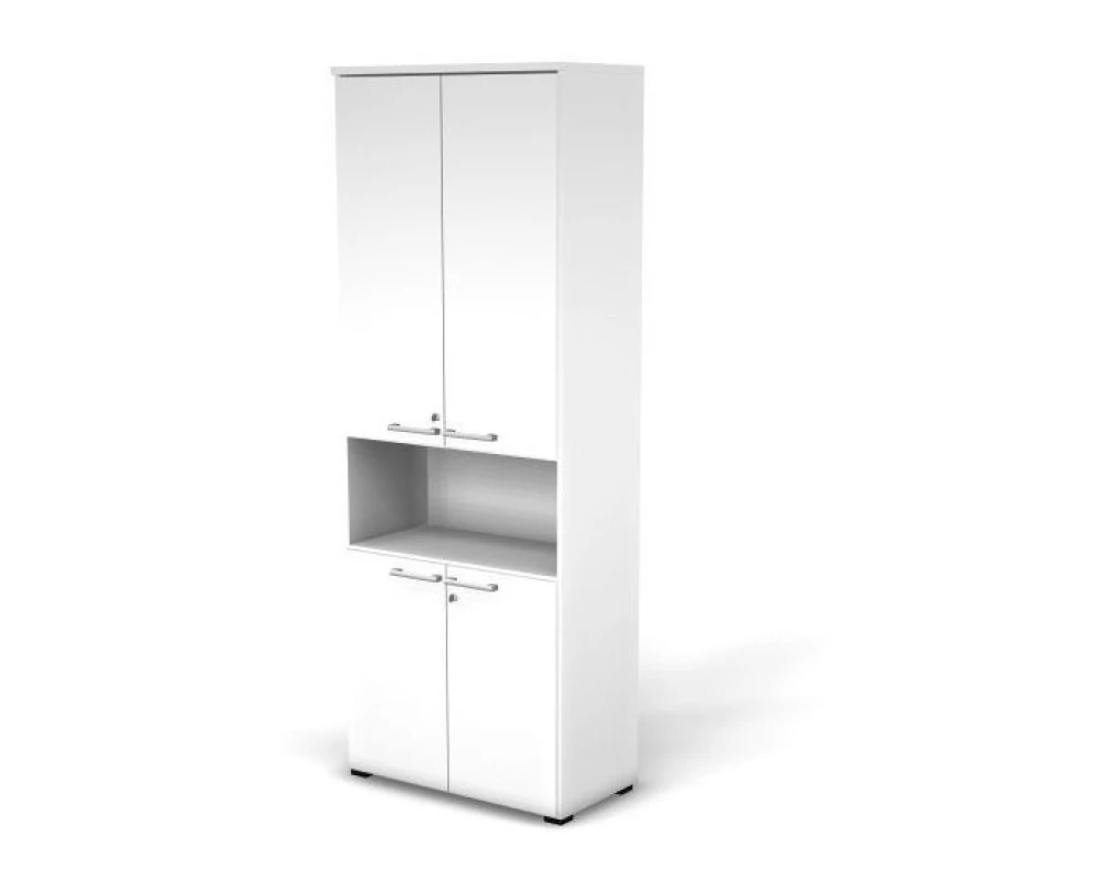 Шкаф закрытый с нишей 6 ур., с замком, задняя стенка HDF, 78,6х42х210,5 Smart Director Белый