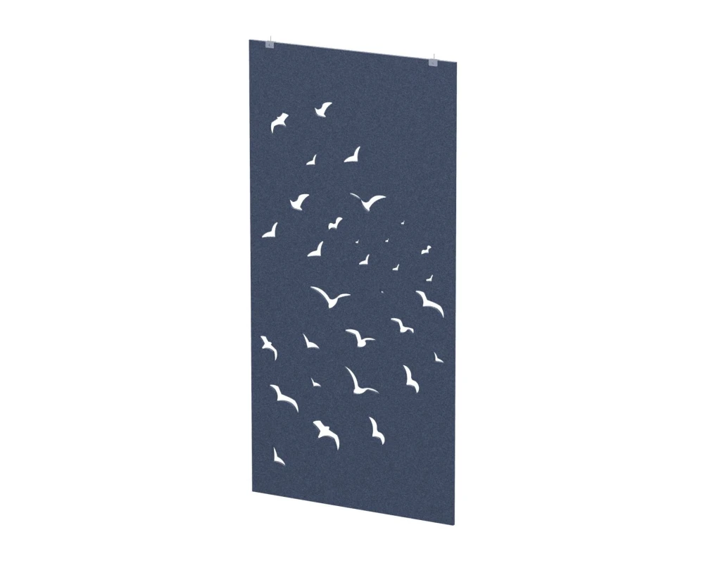 Перегородка с декором "Перелетные птицы" 100х1,2х200 Forest Office Синий шторм