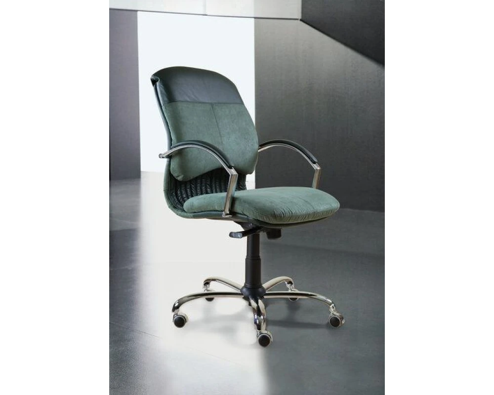 Кресло МАРА Д, кожа, хром