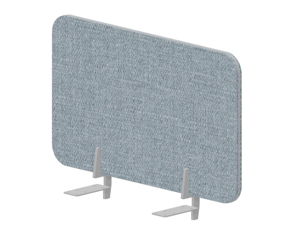 Экран торцевой финальный (ткань, алюм. кант) 68x39,2 для стола гл.68см (с кронштейном) Дизайн / Design Бледно-синий/Алюминий