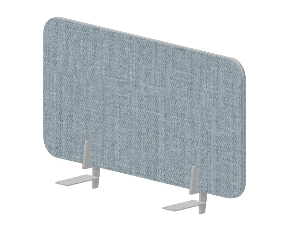 Экран торцевой финальный (ткань, алюм. кант) 78x39,2 для стола гл.78см (с кронштейном) Дизайн / Design Бледно-синий/Алюминий