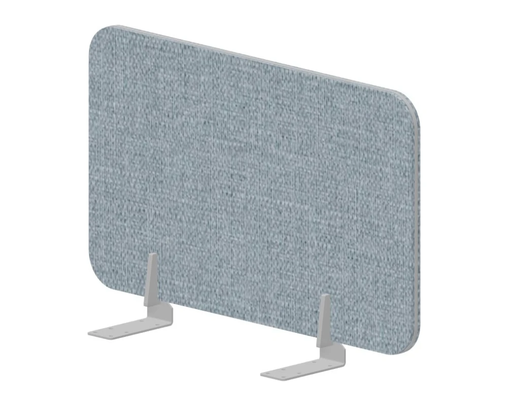 Экран торцевой настольный промежуточный (ткань, алюм.) 68x39,2 для стола гл.68см Дизайн / Design Бледно-синий/Алюминий