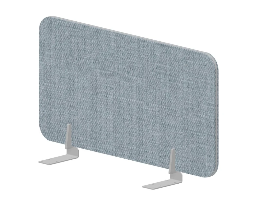 Экран торцевой настольный промежуточный (ткань, алюм.) 78x39,2 для стола гл.78см Дизайн / Design Бледно-синий/Алюминий