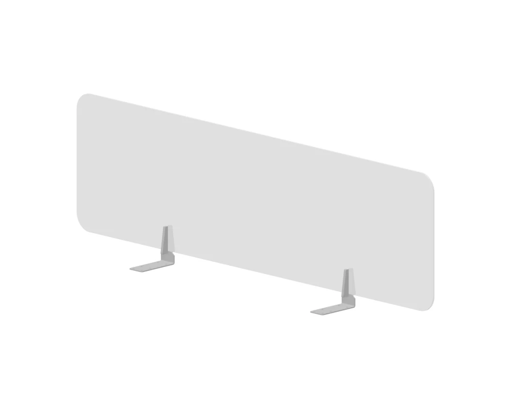 Экран фронтальный (плексиглас) 138x39,2 для стола bench ш.138см (с кронштейнами) Плекси / Plexi Молочно-белый/Алюминий