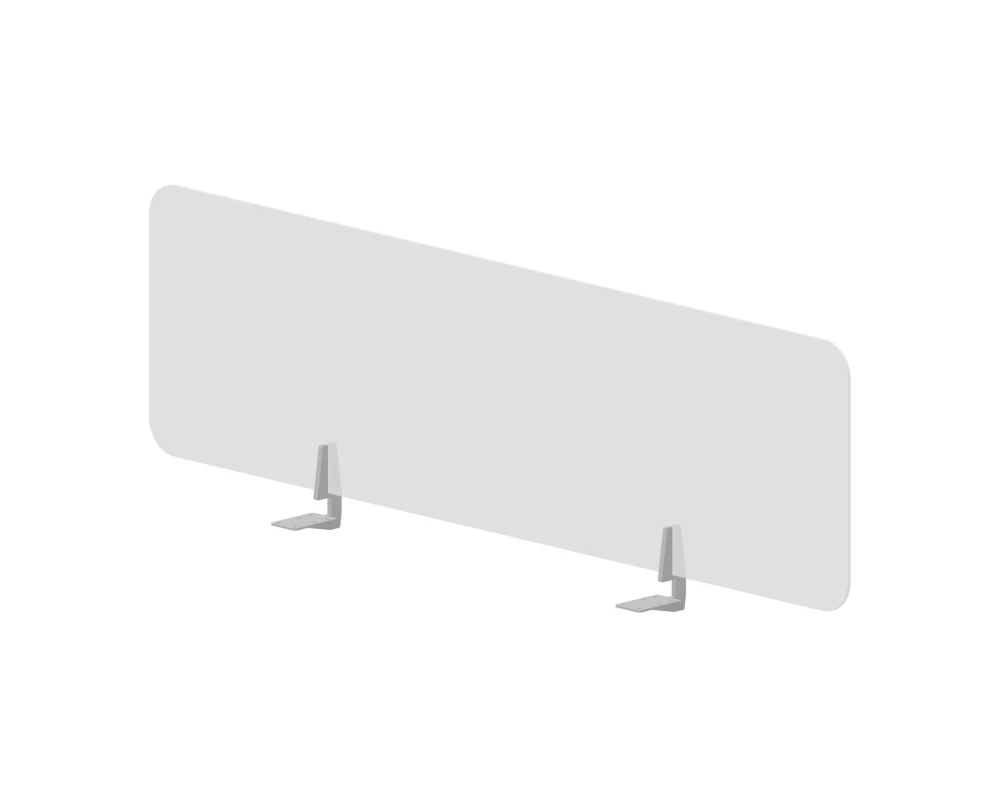 Экран фронтальный (плексиглас) 138x39,2 для стола ш.138см (с кронштейнами) Плекси / Plexi Молочно-белый/Алюминий