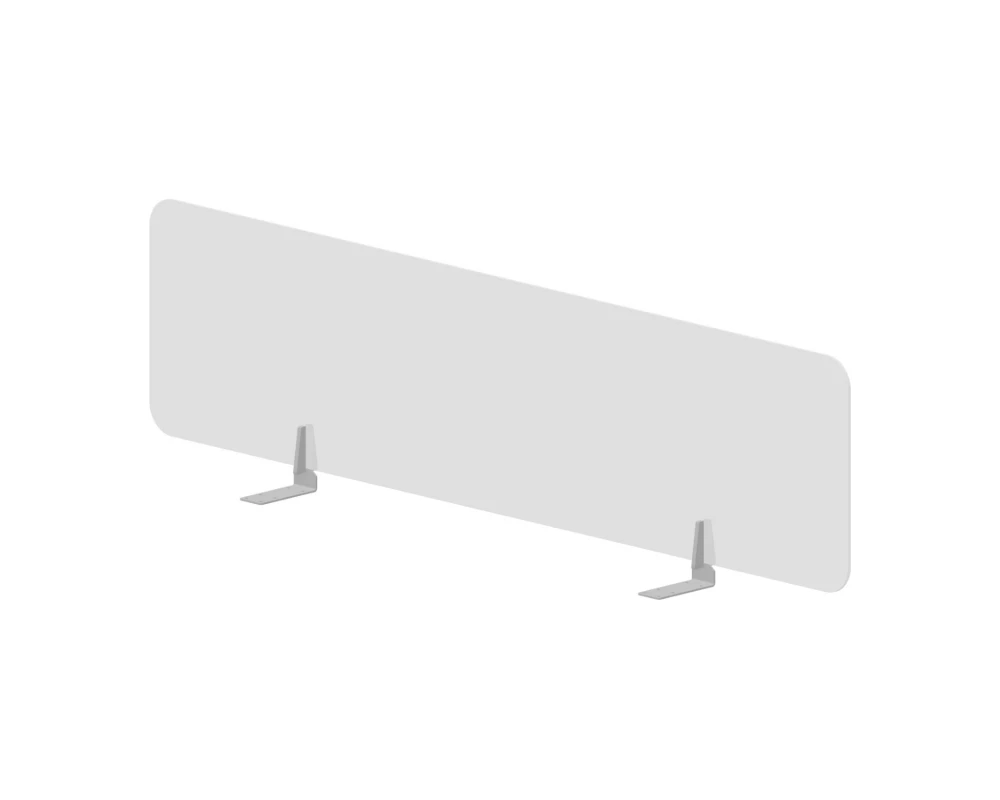 Экран фронтальный (плексиглас) 158x39,2 для стола bench ш.158см (с кронштейнами) Плекси / Plexi Молочно-белый/Алюминий