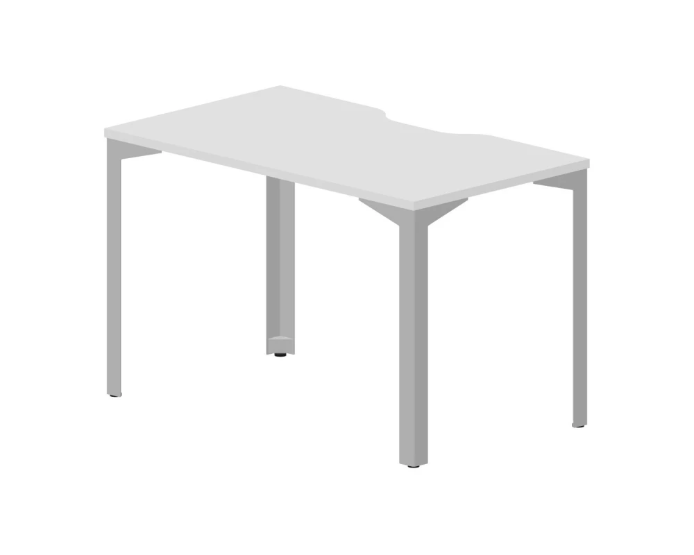 Стол 118х68х75см (эргономичный вырез) Рэй / Ray Белый/Алюминий