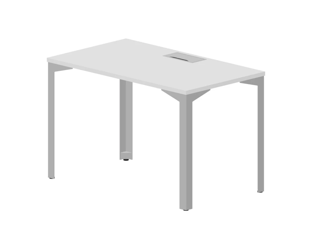 Стол 118х68х75см (металлический аутлет) Рэй / Ray Белый/Алюминий