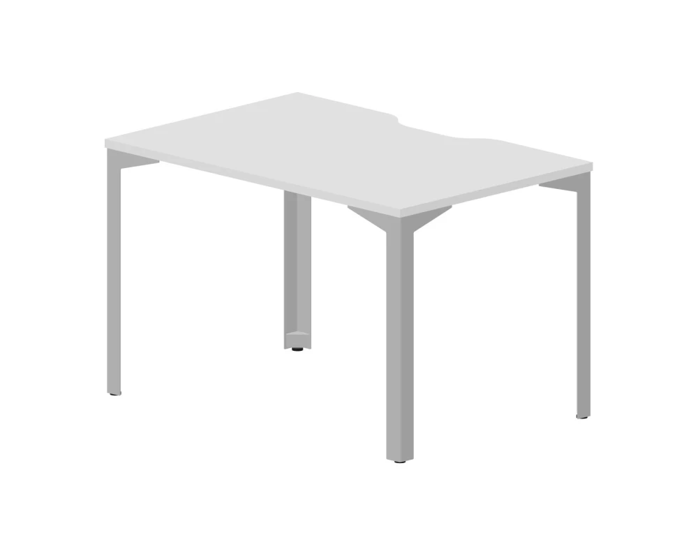 Стол 118х78х75см (эргономичный вырез) Рэй / Ray Белый/Алюминий