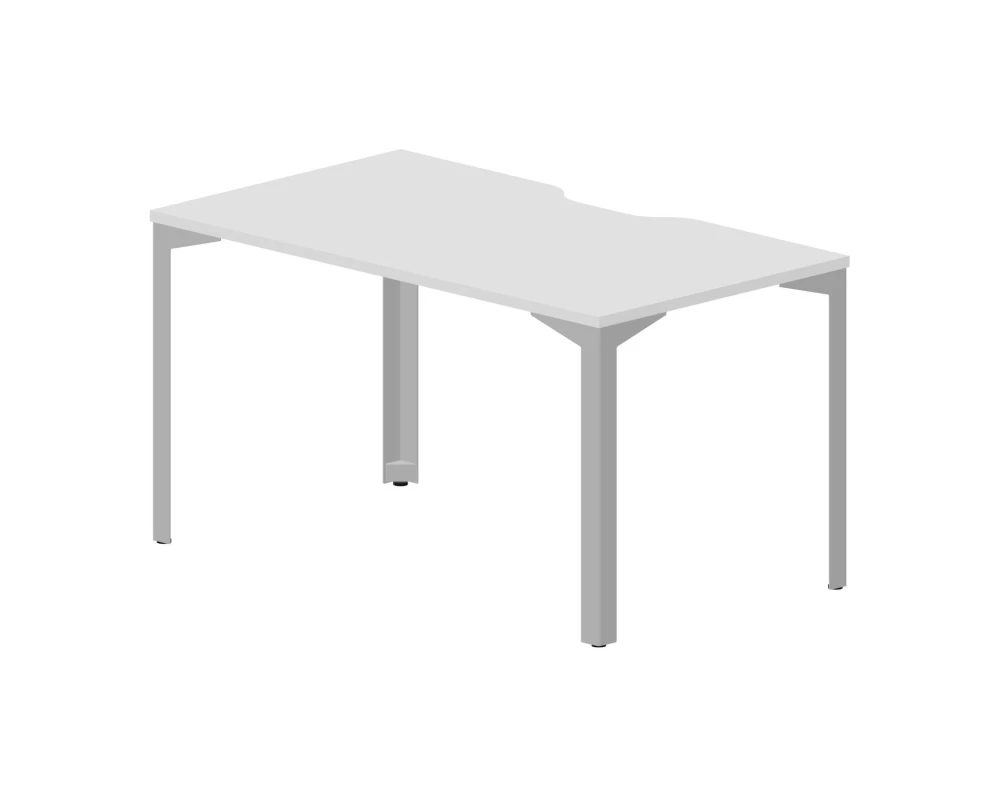 Стол 138х78х75см (эргономичный вырез) Рэй / Ray Белый/Алюминий