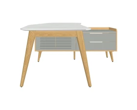 Стол рабочий эргономичный с опорной тумбой Rem-200.1R+Rem-33R Remo images