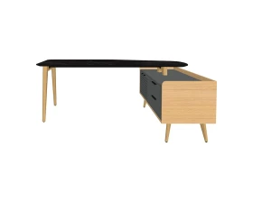 Стол рабочий эргономичный с опорной тумбой Rem-200.1R+Rem-33R Remo images