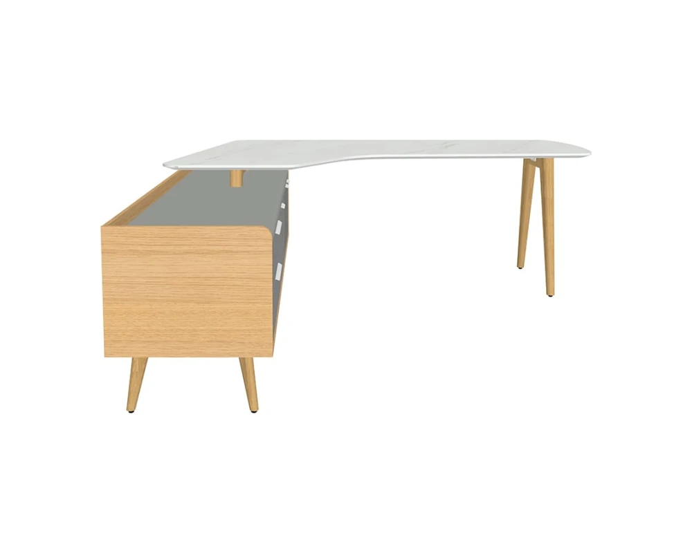 Стол рабочий интегральный с опорной тумбой Rem-209.1L+Rem-34L Remo