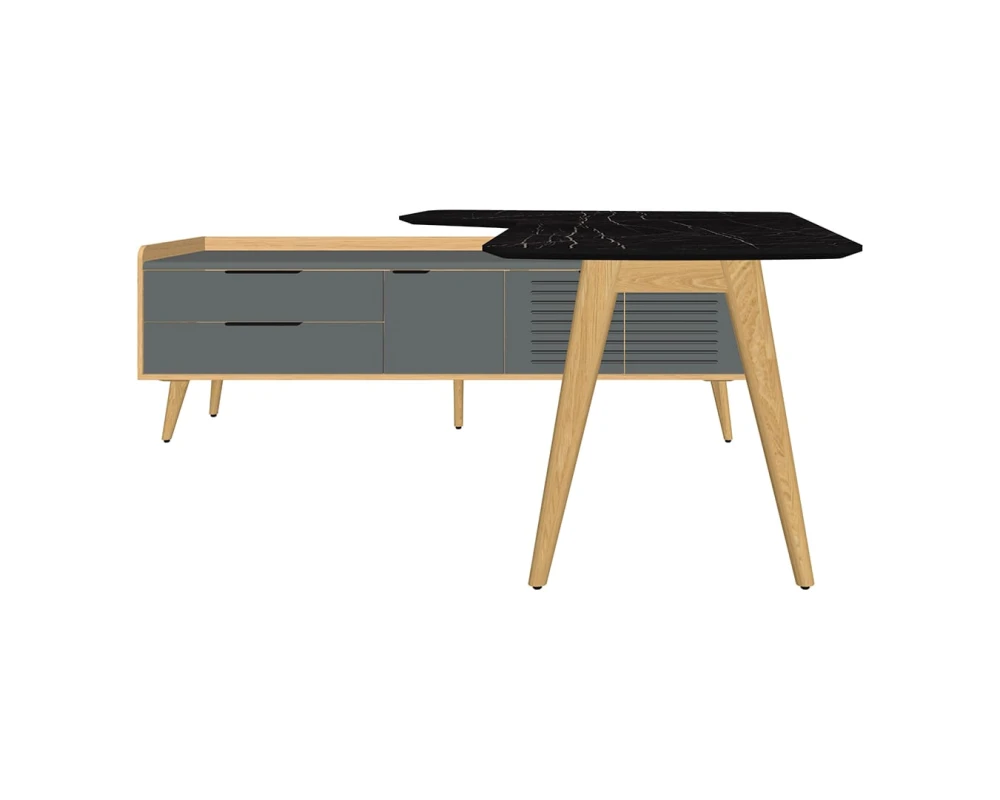 Стол рабочий интегральный с опорной тумбой Rem-209.1L+Rem-34L Remo