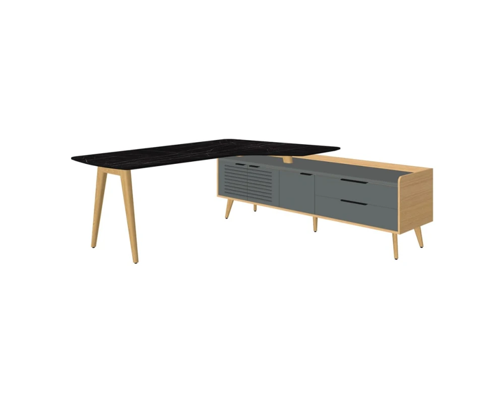 Стол рабочий интегральный с опорной тумбой Rem-209.1R+Rem-34R Remo