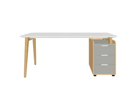 Стол рабочий прямой с опорной тумбой Rem-180.1R+Rem-32 Remo images