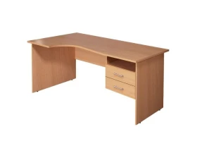 Стол кривол. с тумбой Л 1604х904(704)х756 КМ78 Монолит images