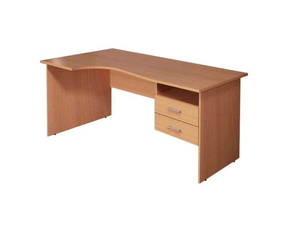 Стол кривол. с тумбой Л 1604х904(704)х756 КМ78 Монолит