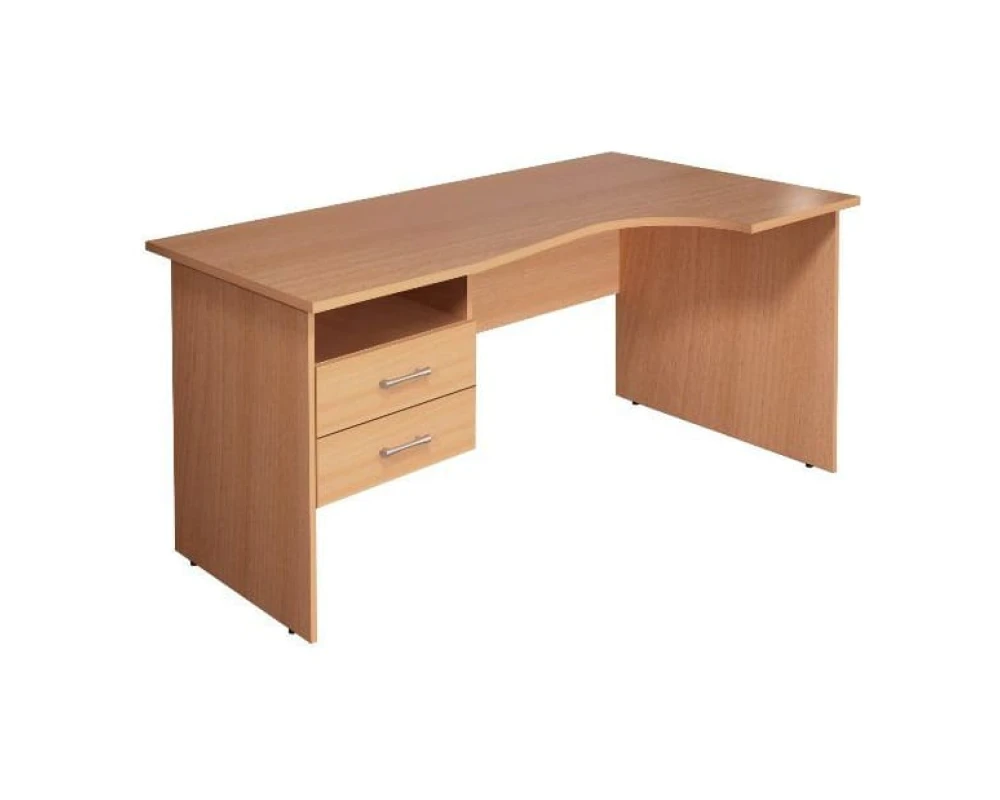 Стол кривол. с тумбой П 1404х904(704)х756 КМ75 Монолит