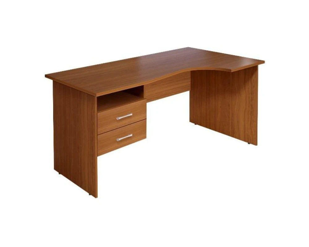 Стол кривол. с тумбой П 1404х904(704)х756 КМ75 Монолит