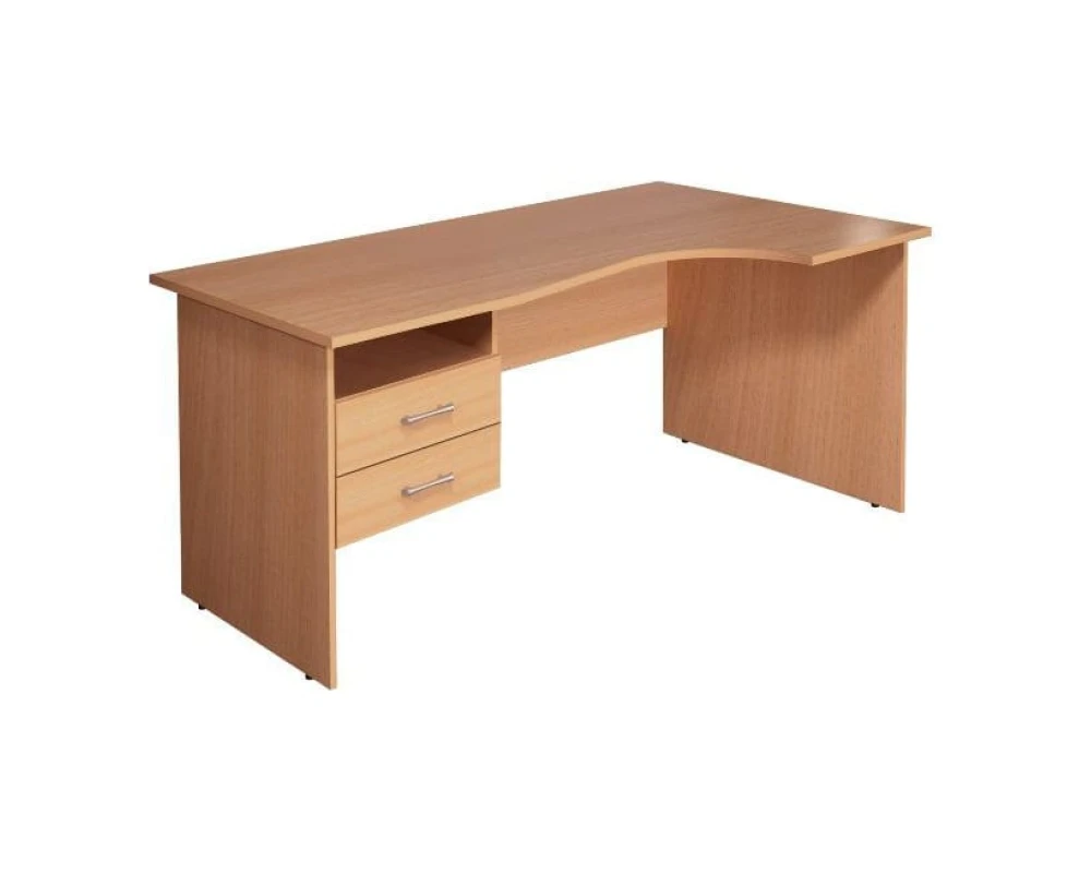 Стол кривол. с тумбой П 1604х904(704)х756 КМ77 Монолит