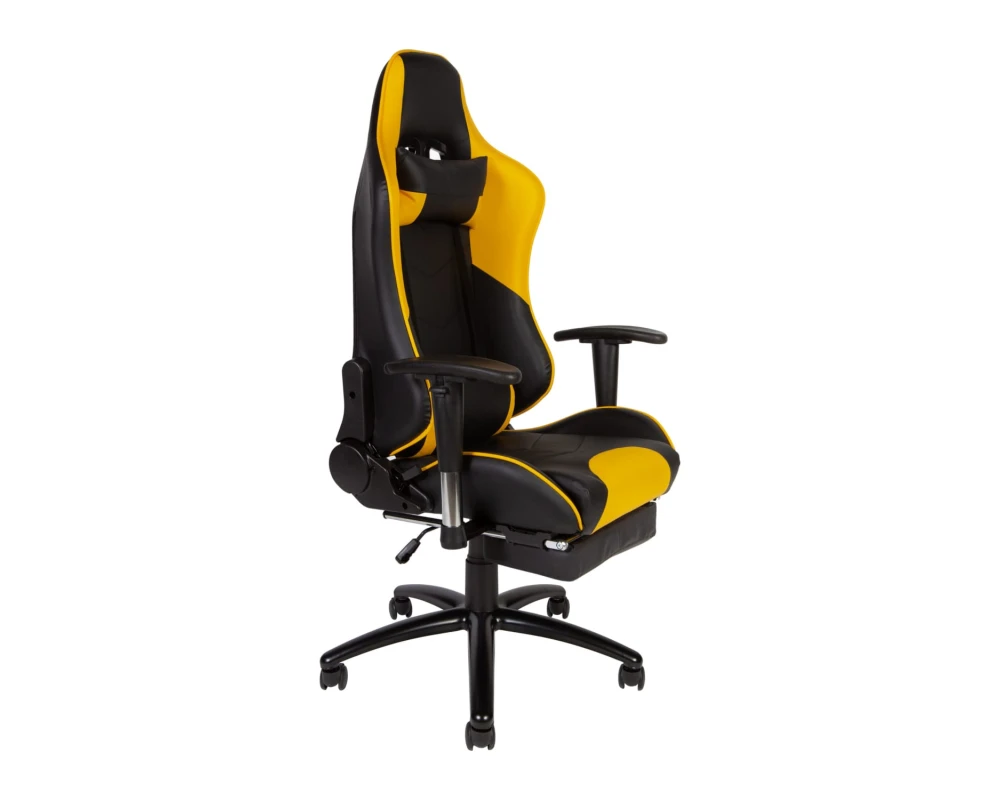 Кресло Norden Лотус GTS / Lotus GTS реклайнер Экокожа, Черный/Желтый