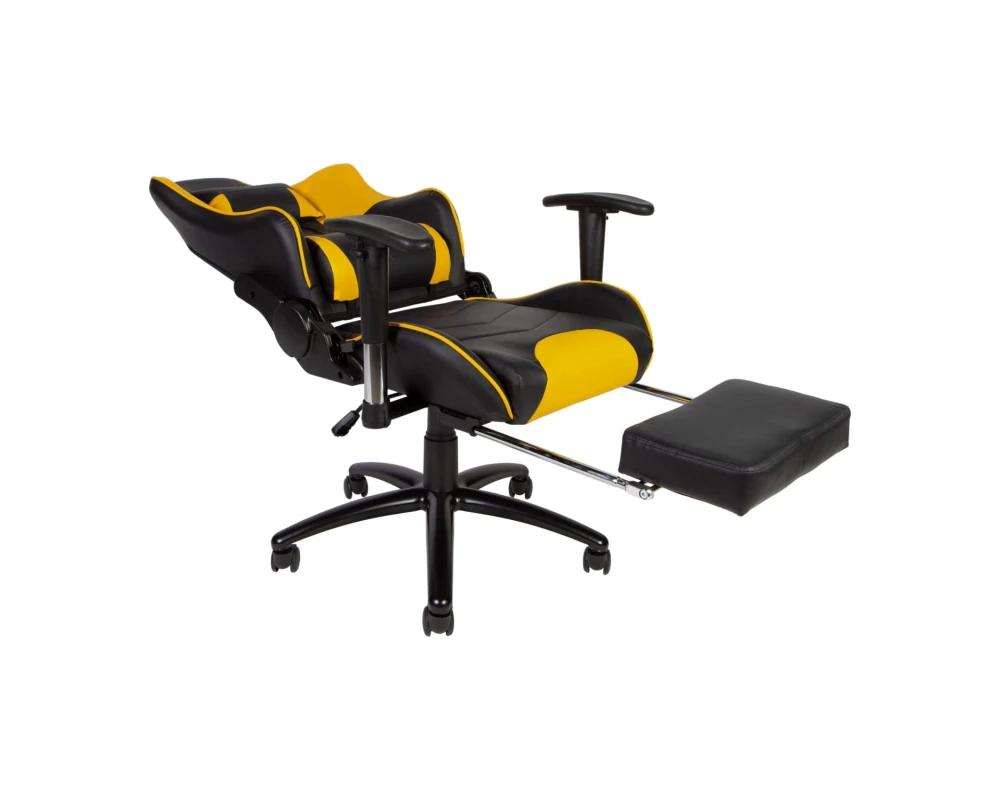 Кресло Norden Лотус GTS / Lotus GTS реклайнер Экокожа, Черный/Желтый