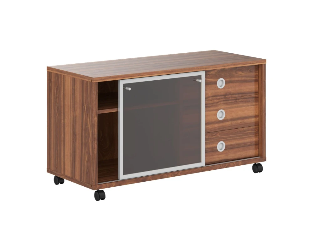 Тумба мобильная со стеклянной слайд-дверью 1200х500х660 Борн / Born TP