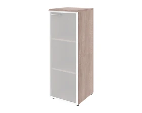 Шкаф колонка со стеклянной дверью в алюминиевой раме и топом Вейв / Wave images